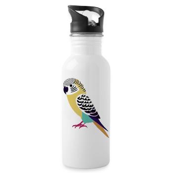 Budgie Bird Owner Bird Cockatiel - Water bottle with straw - white - Right