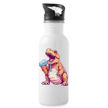 Eiscreme-Dino - Trinkflasche mit integriertem Trinkhalm - Weiß - Rechts
