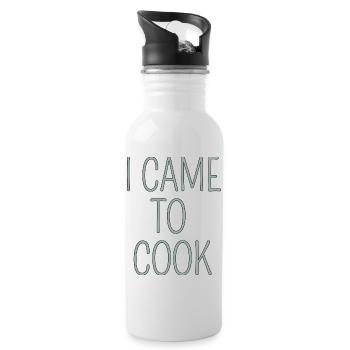 i came to cook Design für die Küche - Trinkflasche mit integriertem Trinkhalm - Weiß - Rechts