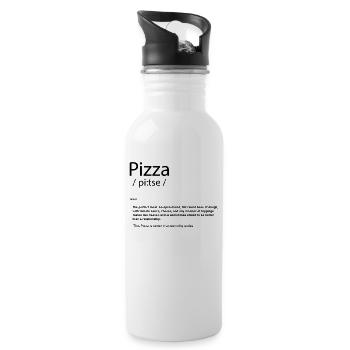 Définition de la pizza - Gourde avec paille intégrée - blanc - Droite