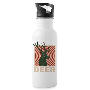 Deer - Trinkflasche mit integriertem Trinkhalm - Weiß - Rechts