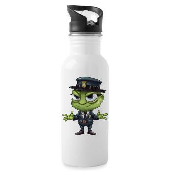 Grasshopper Police - Water bottle with straw - white - Right