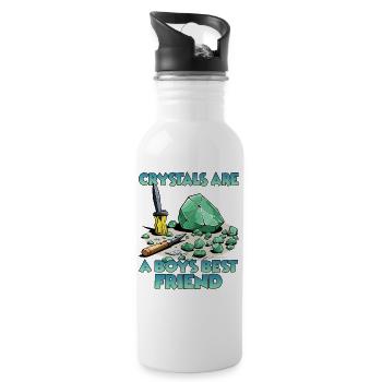 Funny motif for crystal growers and fans of - Water bottle with straw - white - Right