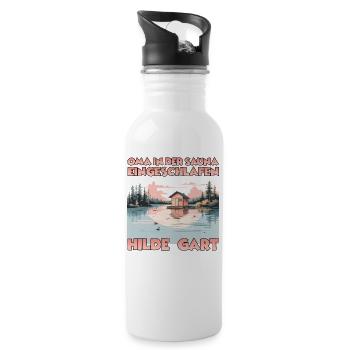 Lustiges Sauna T für Wellness Fans und - Trinkflasche mit integriertem Trinkhalm - Weiß - Rechts