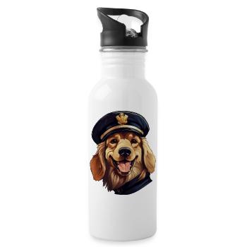 Dogs Police - Water bottle with straw - white - Right