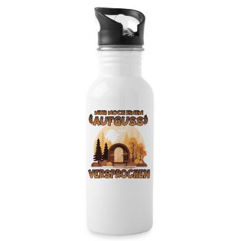 Lustiges Geschenk für Saunafans Sauna Bekleidung - Trinkflasche mit integriertem Trinkhalm - Weiß - Rechts