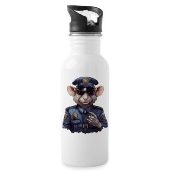 Rats Policeman - Water bottle with straw - white - Right
