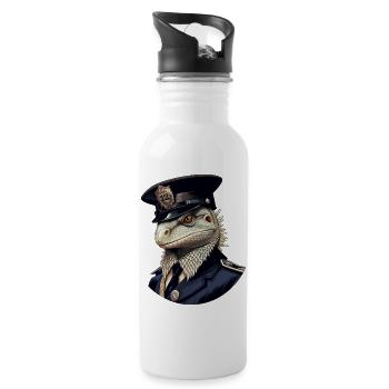 Police Lizards - Water bottle with straw - white - Right