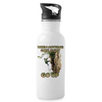 Toprope Klettern Naturerlebnis für Bergsteiger - Trinkflasche mit integriertem Trinkhalm - Weiß - Rechts