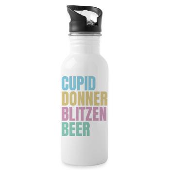 Funny Christmas alcohol - Water bottle with straw - white - Right