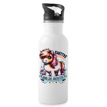 Shetland Pony - Trinkflasche mit integriertem Trinkhalm - Weiß - Rechts