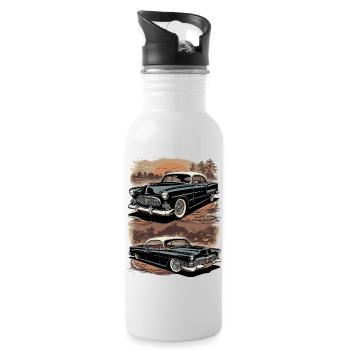 Classic Cars 1950 - Water bottle with straw - white - Right