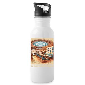 Cafe Radiologie Medizinische Kunst Barista Manip Radio - Trinkflasche mit integriertem Trinkhalm - Weiß - Rechts