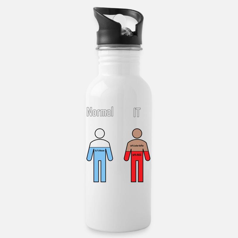 Informatik Humor - Trinkflasche mit integriertem Trinkhalm - Weiß