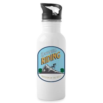 Downhilll Riding Design - Water bottle with straw - white - Right