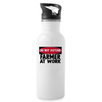 Farmer At Work Funny Farmer Farmer - Water bottle with straw - white - Right