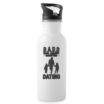 Vater 2 Töchter niedlich Vater Tochter Partnerlook - Trinkflasche mit integriertem Trinkhalm - Weiß - Rechts