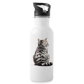 American Shorthair - Water bottle with straw - white - Right
