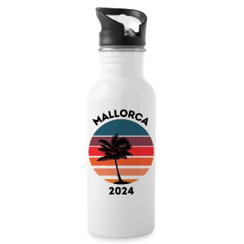 Mallorca 2024 - Trinkflasche mit integriertem Trinkhalm - Weiß - Rechts
