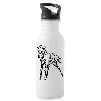 Chevaux T-shirt Cadeau Cavalier - Gourde avec paille intégrée - blanc - Droite