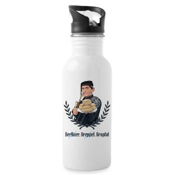 Rieser Grantler // Illustration - Trinkflasche mit integriertem Trinkhalm - Weiß - Rechts