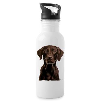 Labrador - Trinkflasche mit integriertem Trinkhalm - Weiß - Rechts