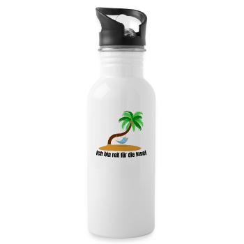 I'm ripe for the island, Lonely Island Palm - Water bottle with straw - white - Right