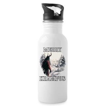 Krampus T | Krampus costume Kramperl | Santa Claus - Water bottle with straw - white - Right