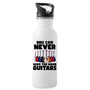 You can never have too many guitars # - Water bottle with straw - white - Right