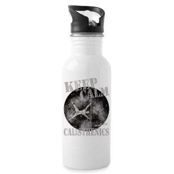 Keep Calm – Calisthenics Design - Water bottle with straw - white - Right