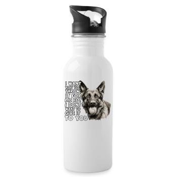 German Shepherd Dog T Dog Owner Outfit Shepherd - Water bottle with straw - white - Right