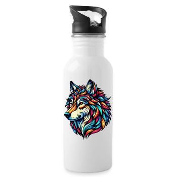 Loup - Gourde avec paille intégrée - blanc - Droite