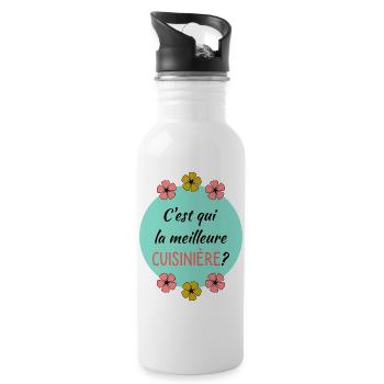 OMA. OMA - Trinkflasche mit integriertem Trinkhalm - Weiß - Rechts