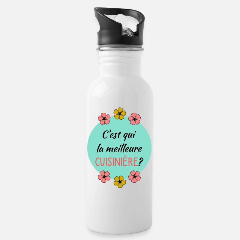 OMA. OMA - Trinkflasche mit integriertem Trinkhalm - Weiß