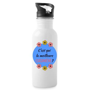 OMA. OMA - Trinkflasche mit integriertem Trinkhalm - Weiß - Rechts