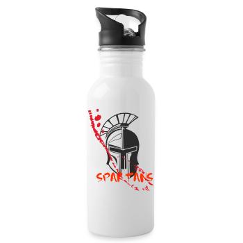 Helm Sparta und Blut 7 - Trinkflasche mit integriertem Trinkhalm - Weiß - Rechts