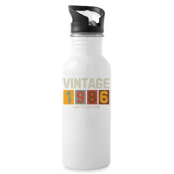 Vintage 1986 Limited Edition Classic original gift - Water bottle with straw - white - Right