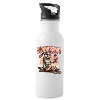 Summertime Bunny Tattoo Sneaker Glace Plage d’été - Gourde avec paille intégrée - blanc - Droite
