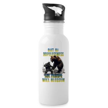 Slava Ukraini Soldiers T Support Ukraine - Water bottle with straw - white - Right