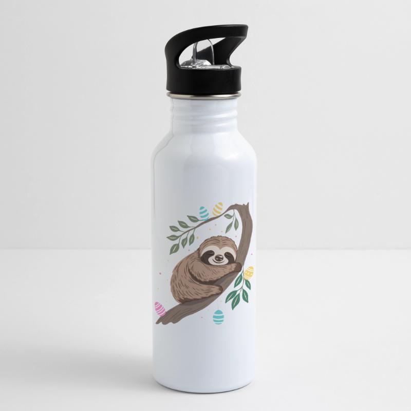 Easter Sloth with Easter Eggs Water bottle with straw
