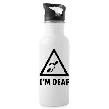 I'm deaf. Deaf, hard of hearing, deafness. - Water bottle with straw - white - Right