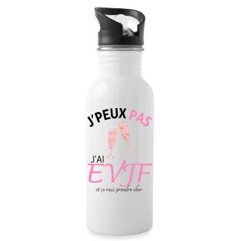 J'peux pas j'ai EVJF et je vais prendre cher - Gourde avec paille intégrée - blanc - Droite