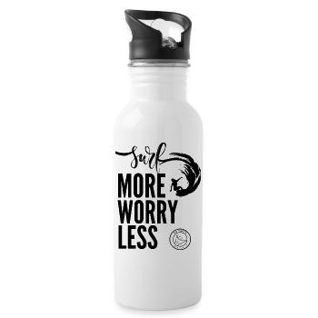 MEHR SURFEN - Trinkflasche mit integriertem Trinkhalm - Weiß - Rechts