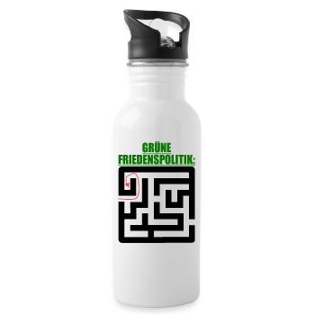Witze Grüne Die Grünen Habeck Baerbock Partei Öko - Trinkflasche mit integriertem Trinkhalm - Weiß - Rechts