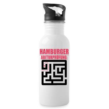 Abitur Abschluss Prüfung Sprüche lustig Hamburg - Trinkflasche mit integriertem Trinkhalm - Weiß - Rechts