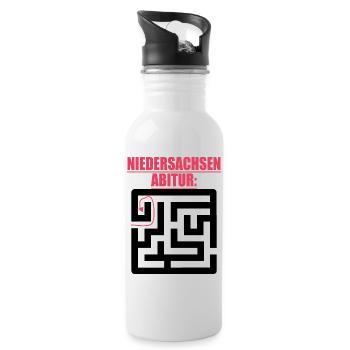 Abi Abschluss Prüfung Sprüche lustig Niedersachen - Trinkflasche mit integriertem Trinkhalm - Weiß - Rechts