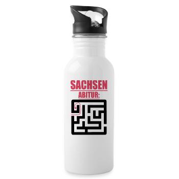 Abitur Abschluss Prüfung Sprüche lustig Sachsen - Trinkflasche mit integriertem Trinkhalm - Weiß - Rechts
