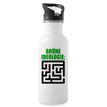 Witze Grüne Die Grünen Habeck Baerbock Partei Öko - Trinkflasche mit integriertem Trinkhalm - Weiß - Rechts