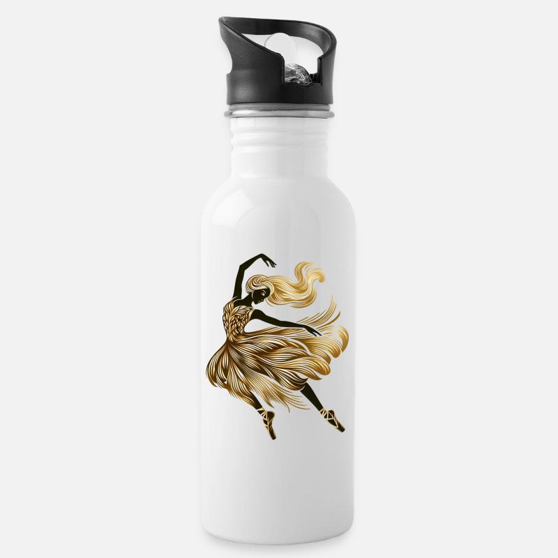 dancer - Water bottle with straw - white