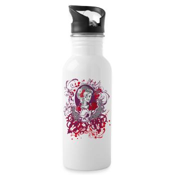 Dia de los Muertos - Trinkflasche mit integriertem Trinkhalm - Weiß - Rechts